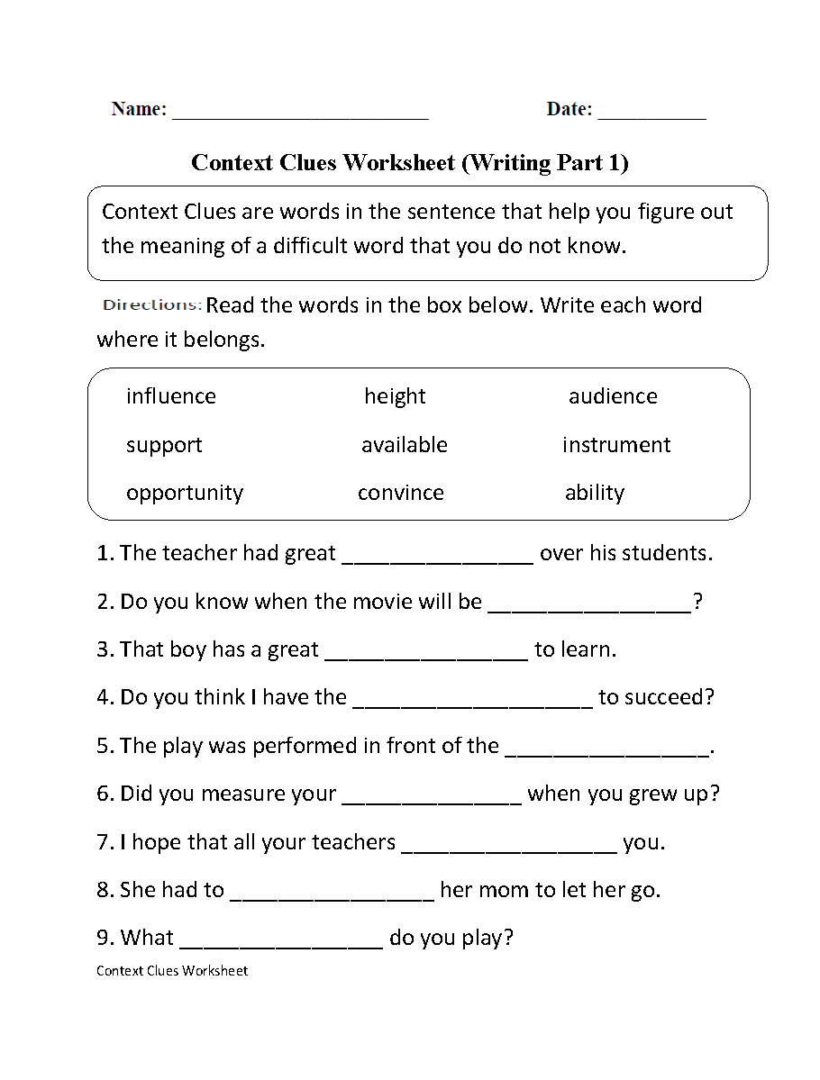 Writing Activities For 6th Grade