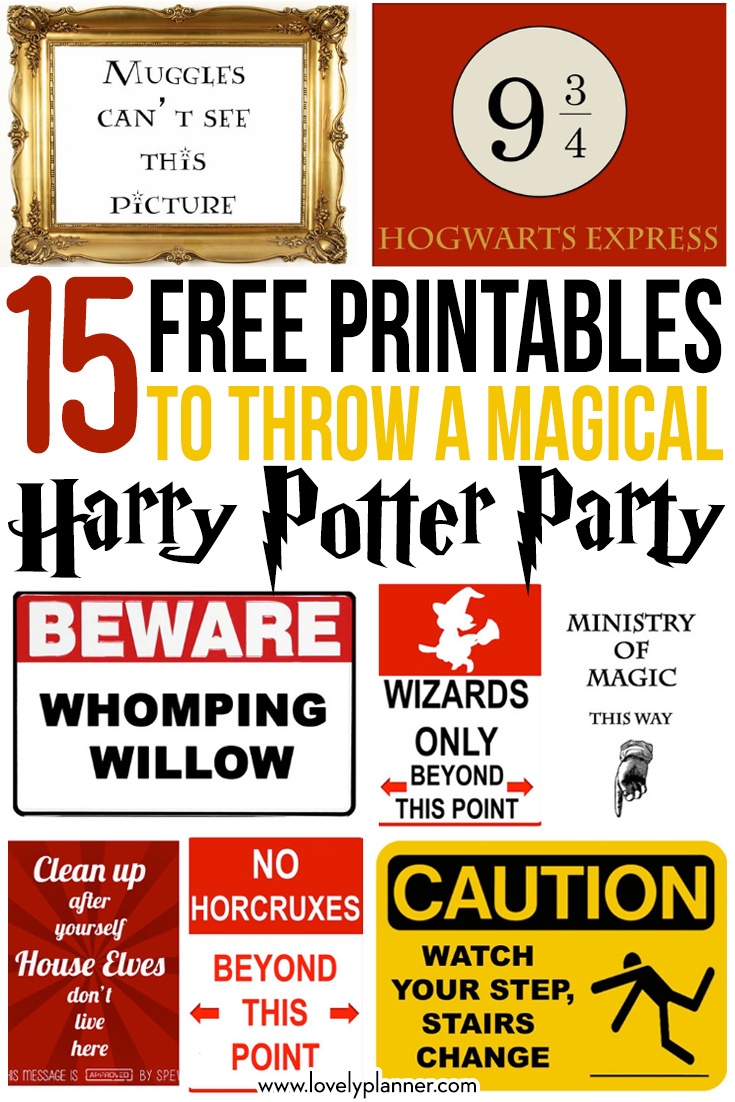 15 Free Harry Potter Party Printables - Part 1 - Lovely Planner - Free Harry Potter Printables