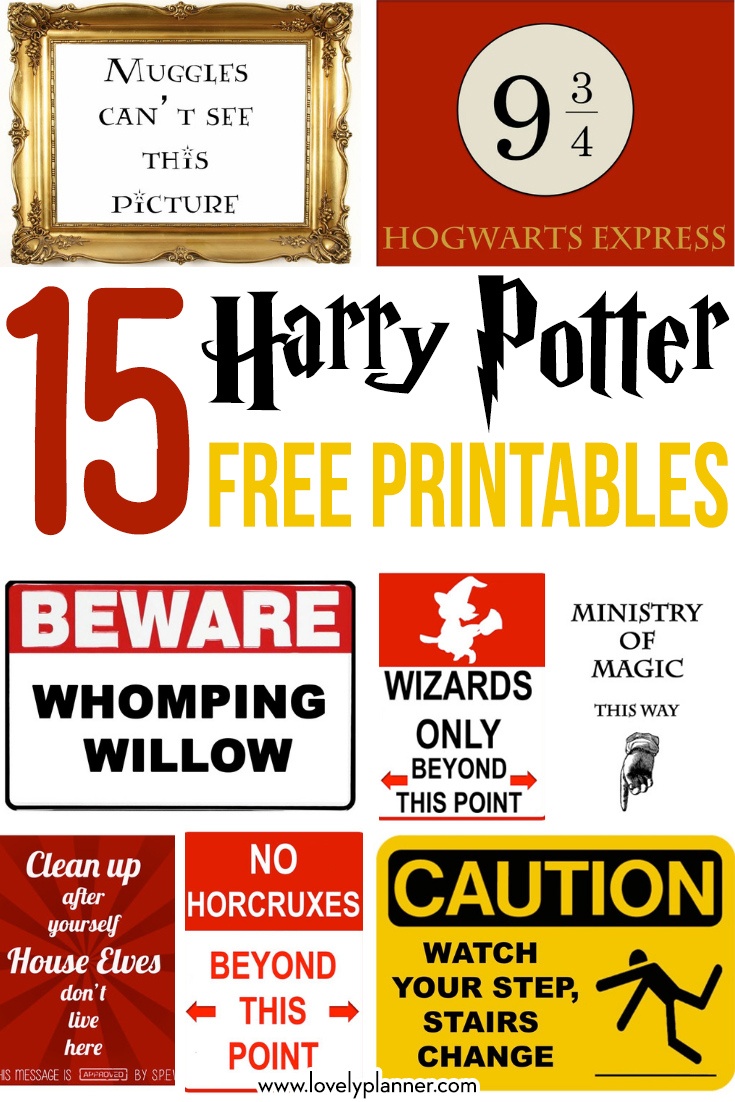 15 Free Harry Potter Printables - Lovely Planner - Free Harry Potter Printables