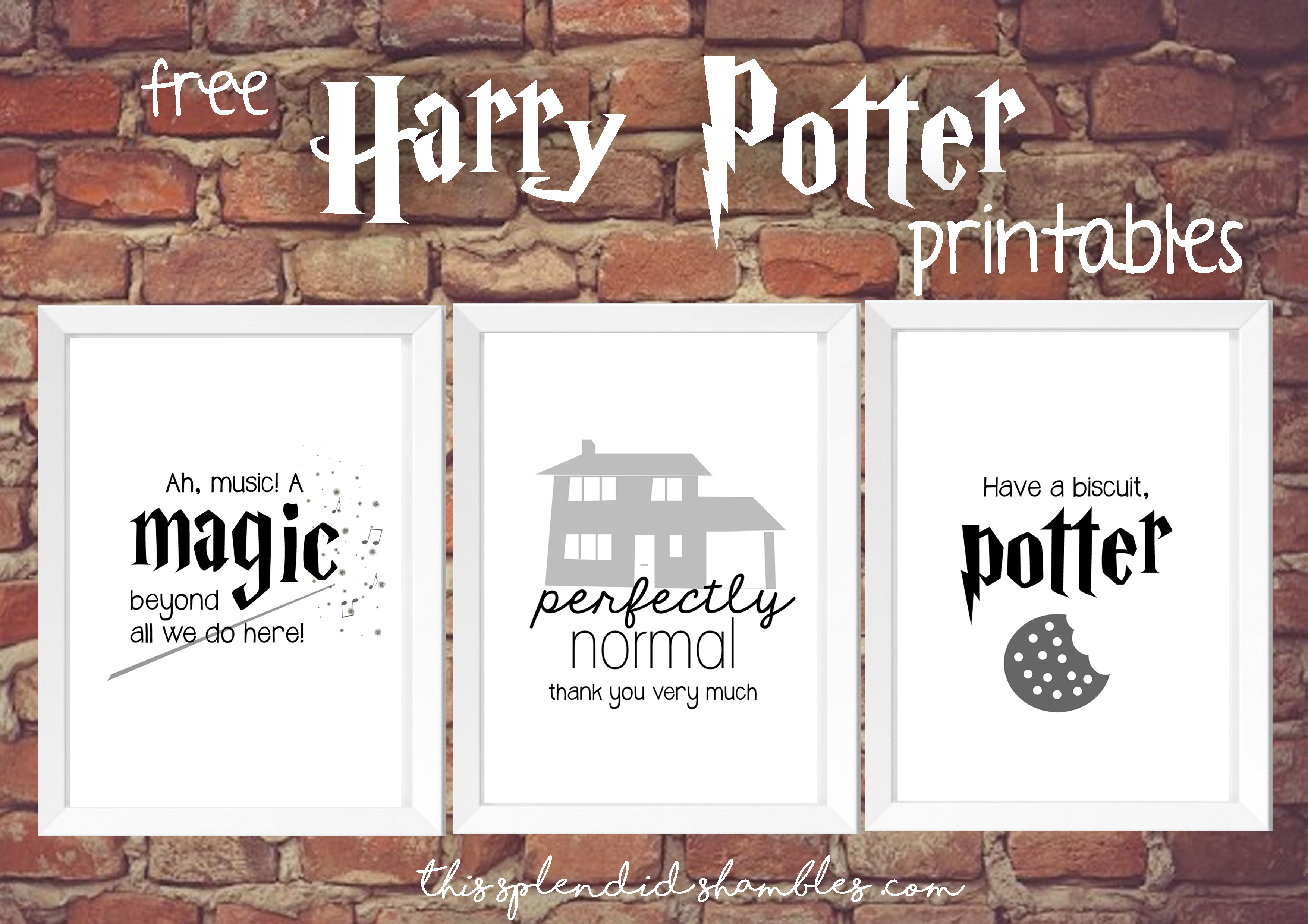 Harry Potter Week - 3 Free Printables - This Splendid Shambles - Free Harry Potter Printables