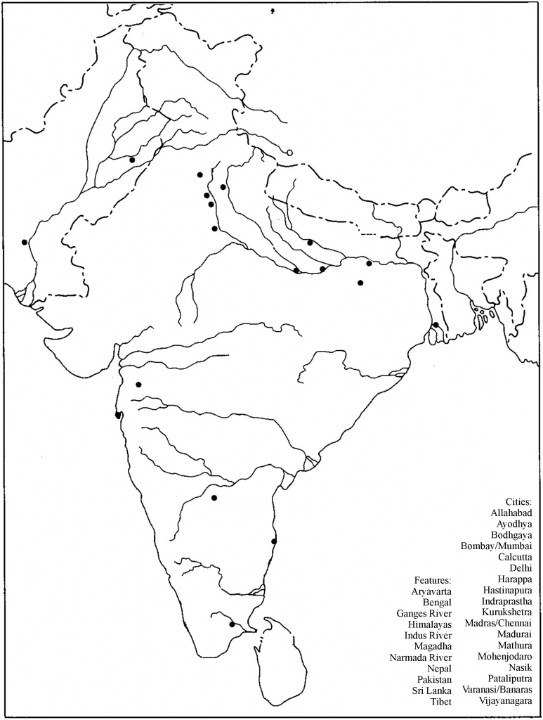 Blank Outline Map Of India