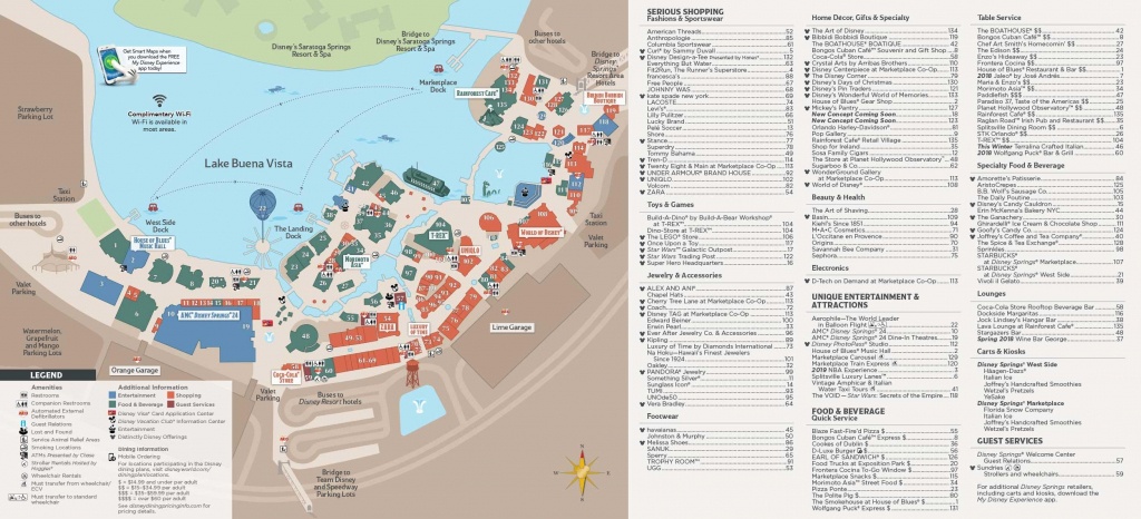 Disney Springs Map - Map Of Disney Springs (Florida - Usa) - Florida Springs Map