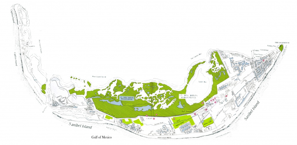 Sanibel, Captiva Island, And North Captiva Island Maps - Road Map Of Sanibel Island Florida