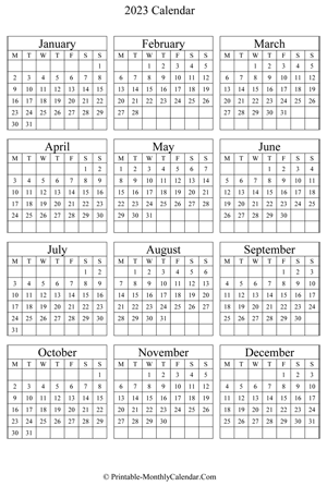 free download printable calendar 2023 3 months per page 4 pages ...