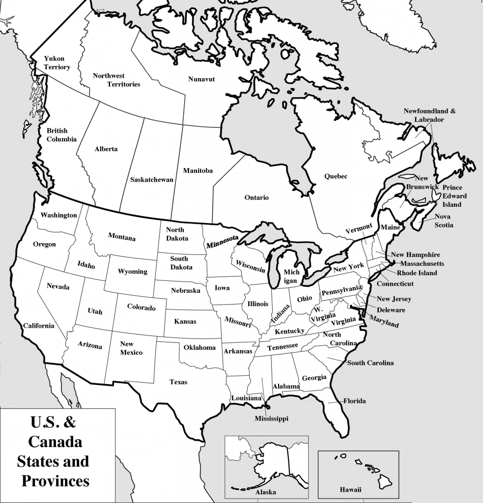 Blank Map United States Printable Inspirationa Unlabeled Map The | Printable United States And Canada Map