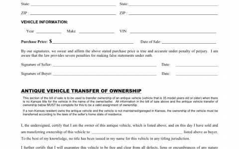 Free Kansas Watercraft or Boat Bill of Sale Form - Download PDF | Word