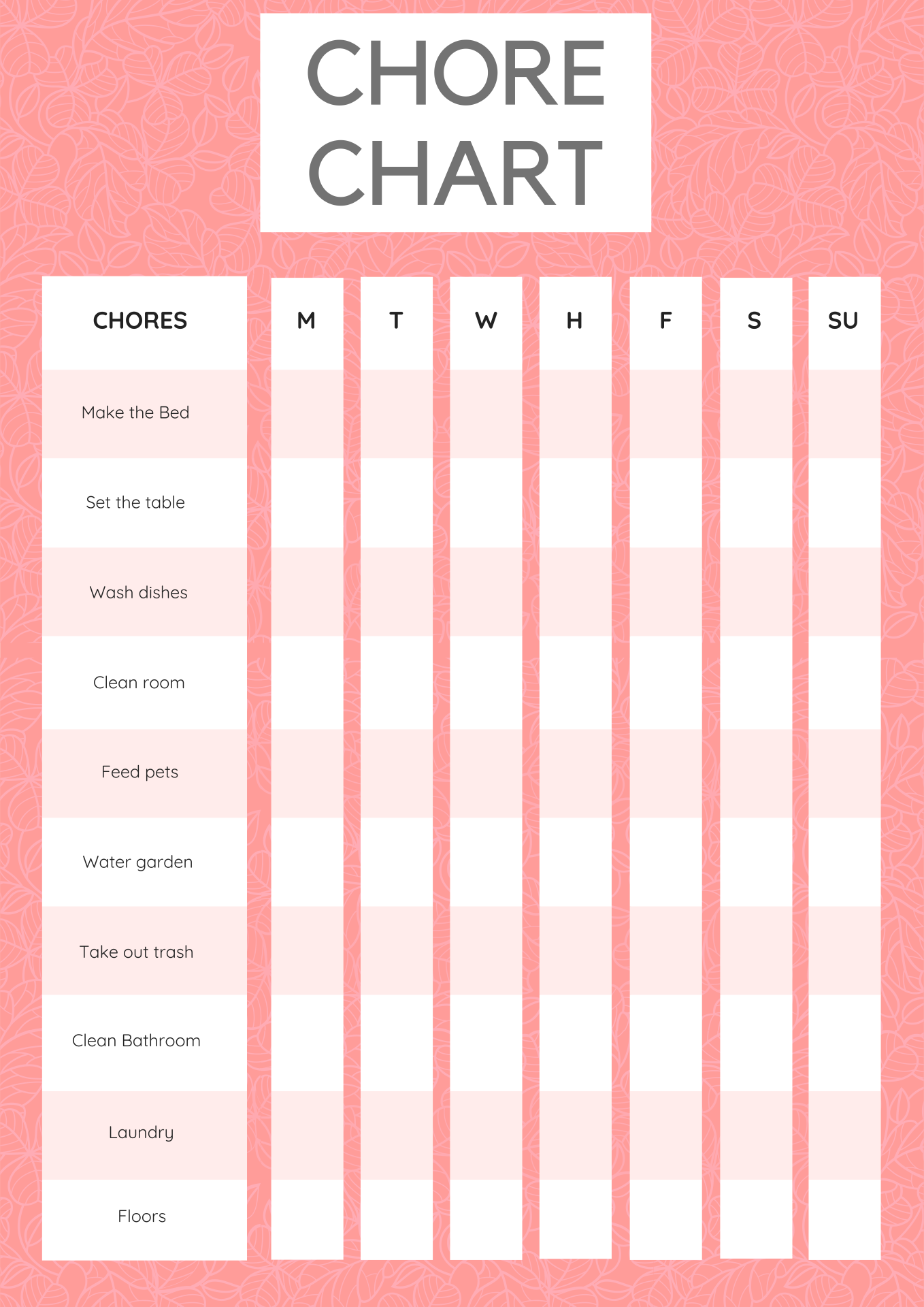 9 Best Printable Household Chore Charts PDF for Free at Printablee