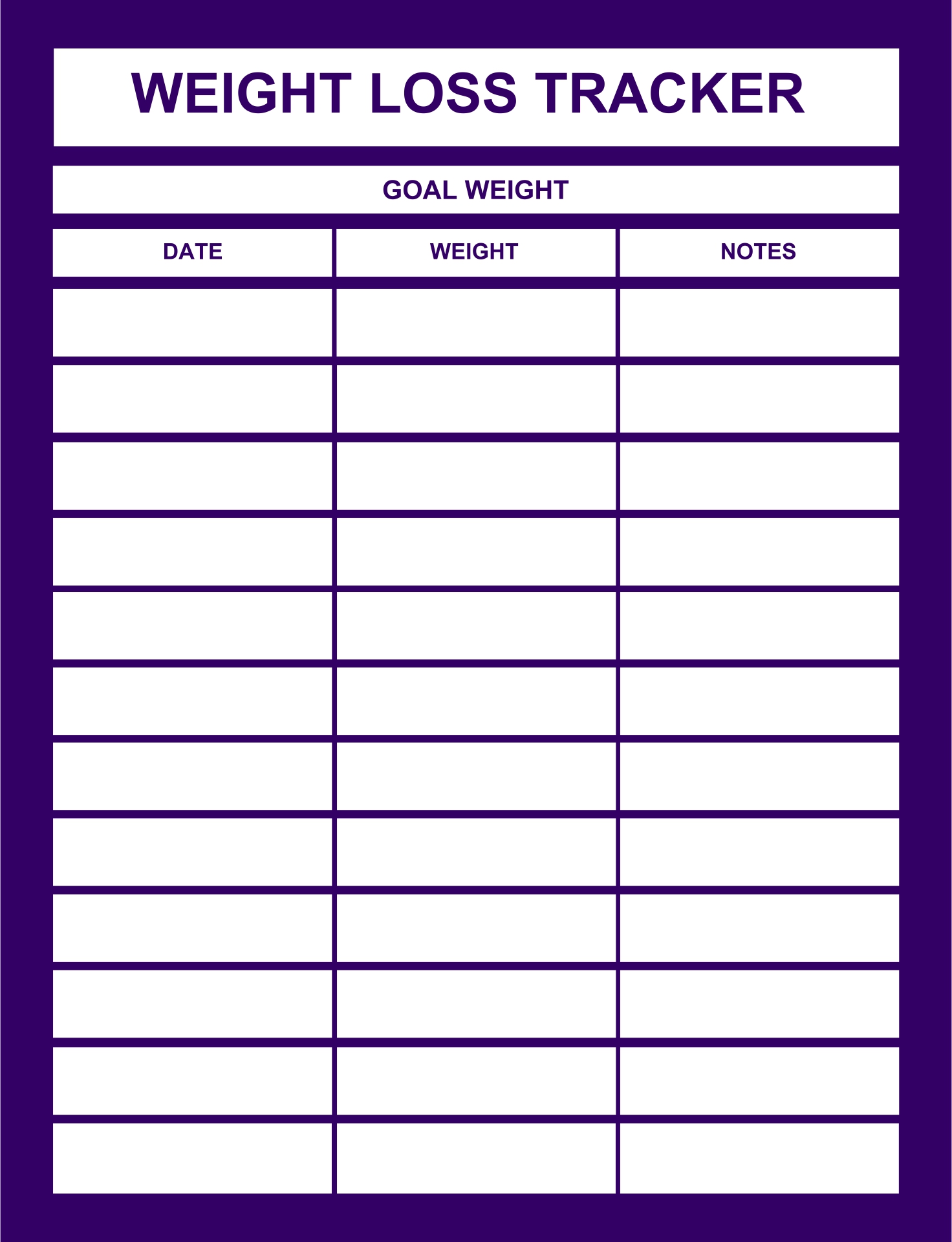 Weight Loss Printable Journal