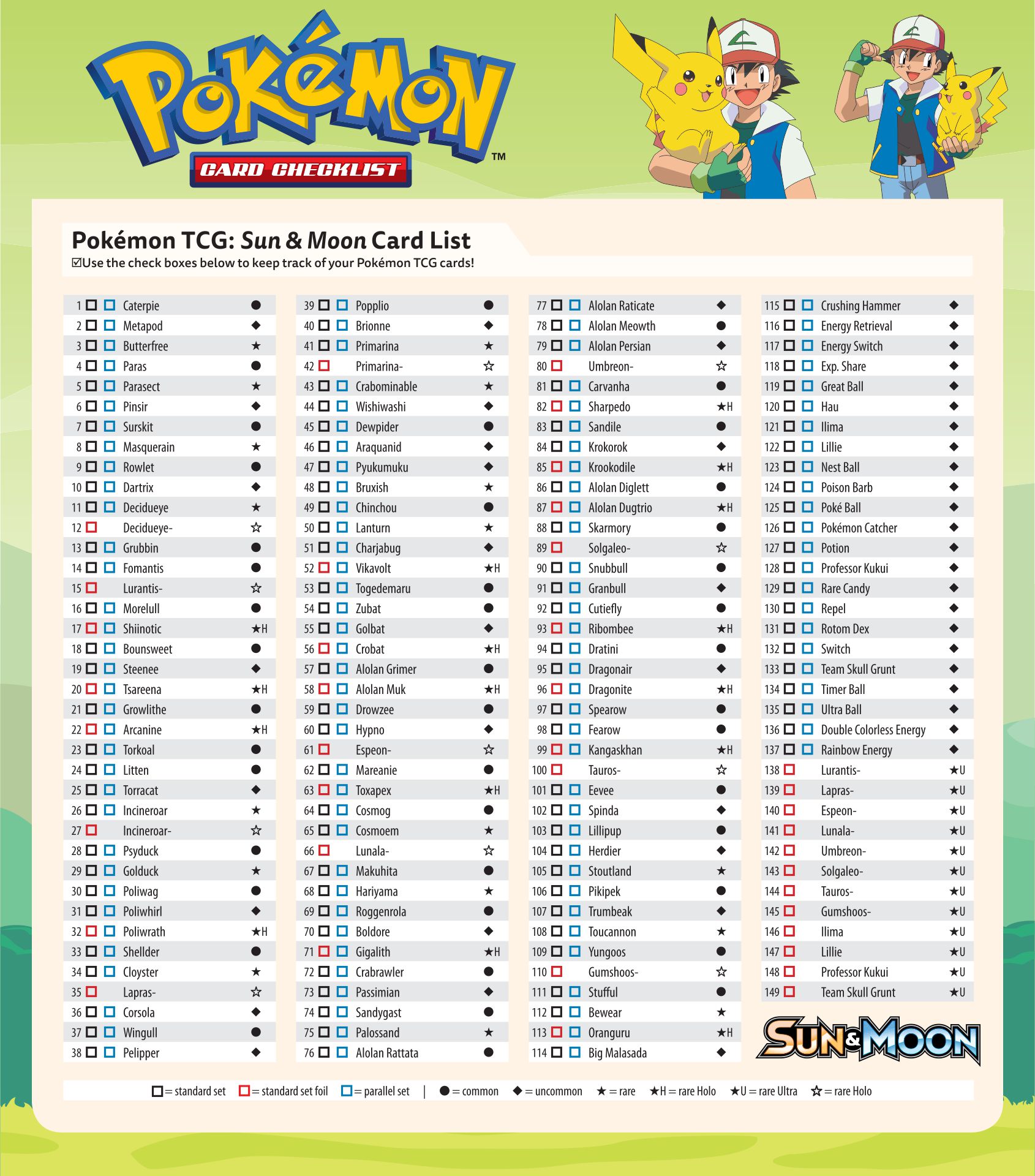 Pokemon Checklist - 10 Free PDF Printables | Printablee