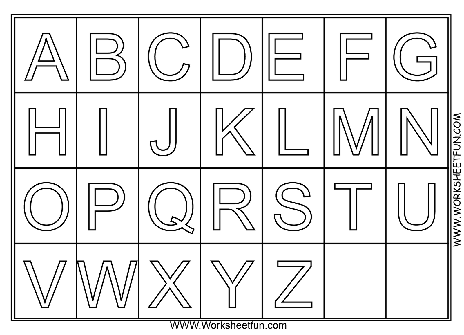 Alphabet Letters For Kids To Color