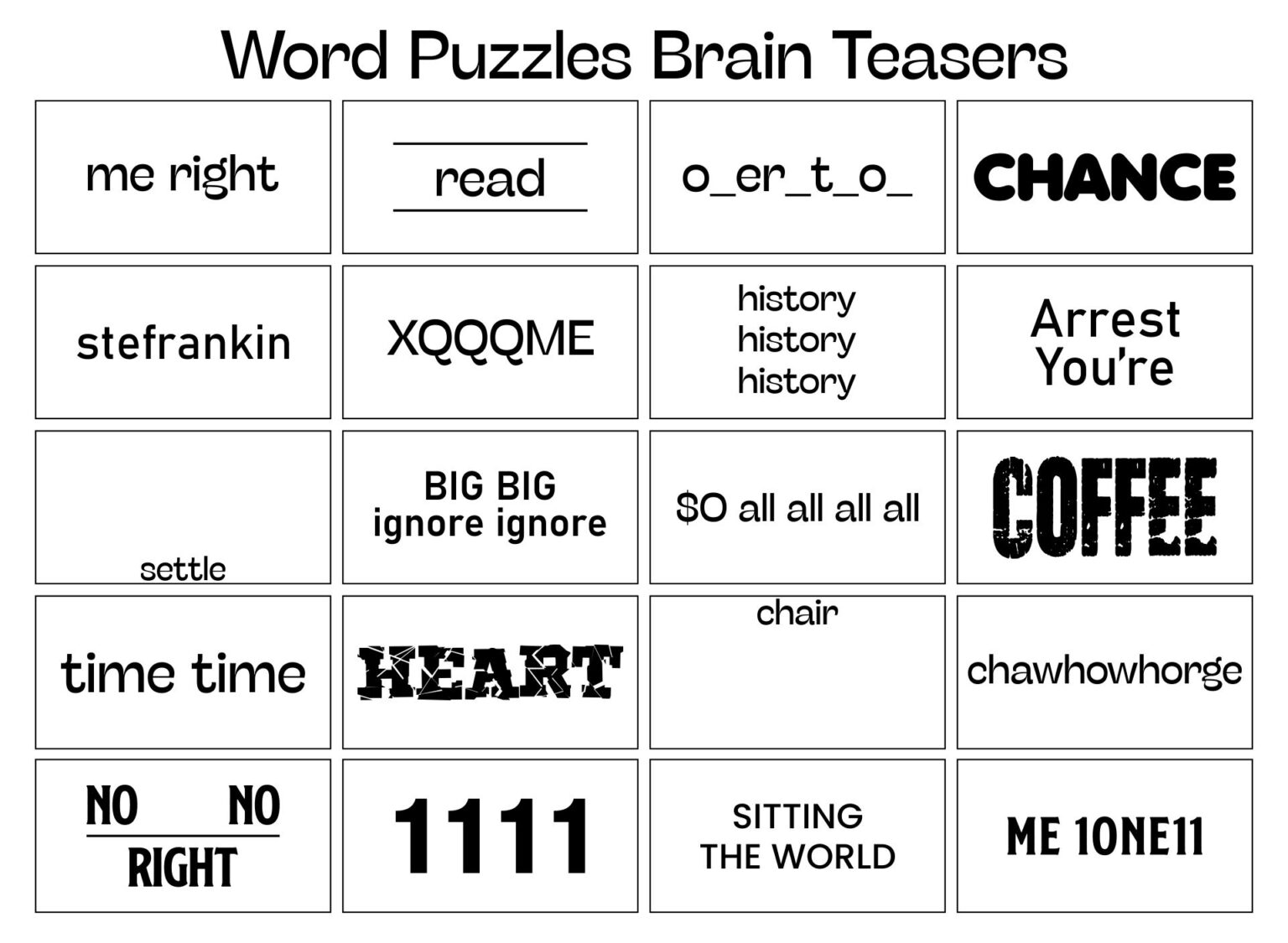 Printable Brain Teasers With Answers - Printable JD