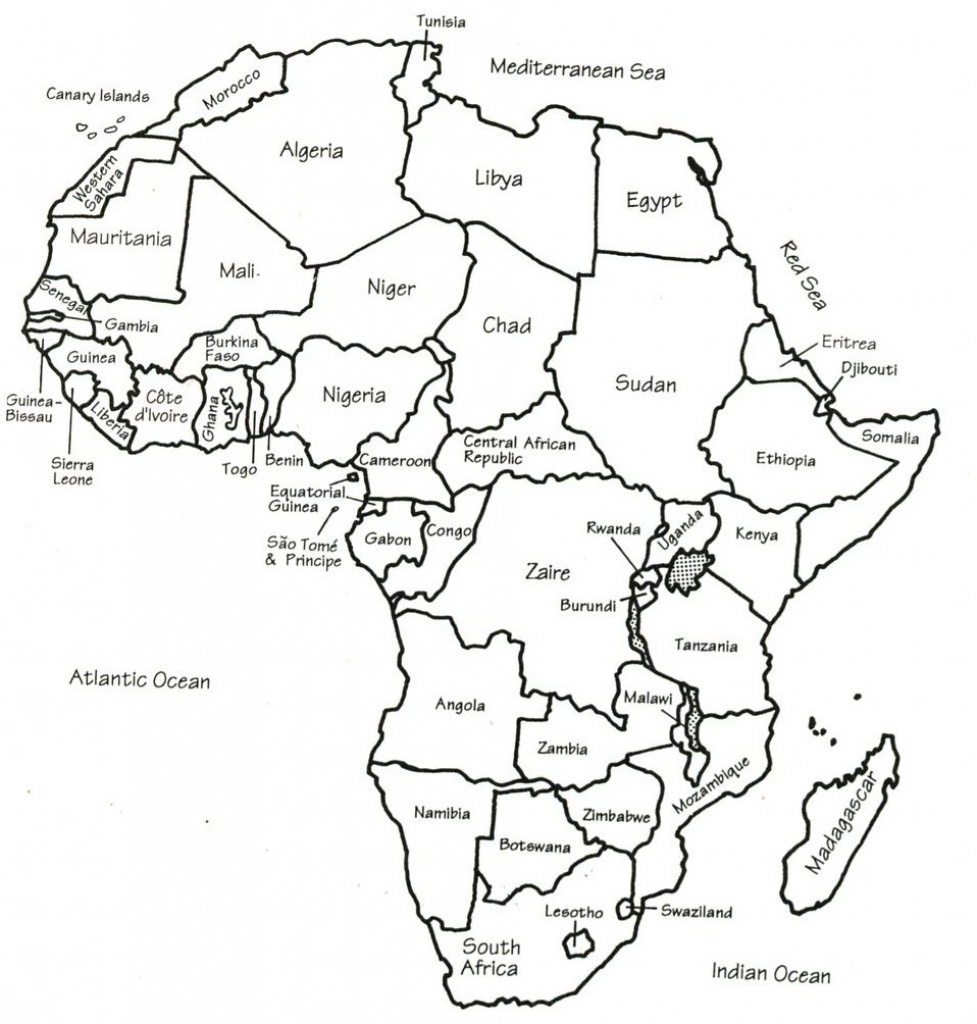 Map Of Africa Printable Black And White | Printable Maps