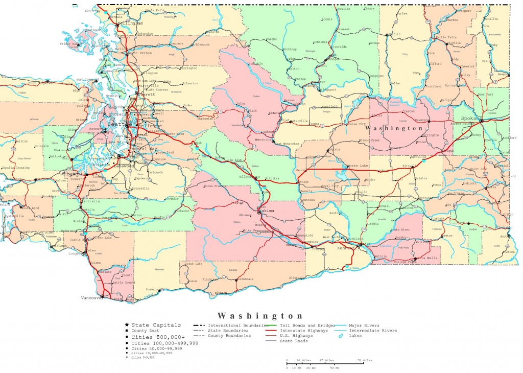 Washington Printable Map - Washington State Road Map Printable