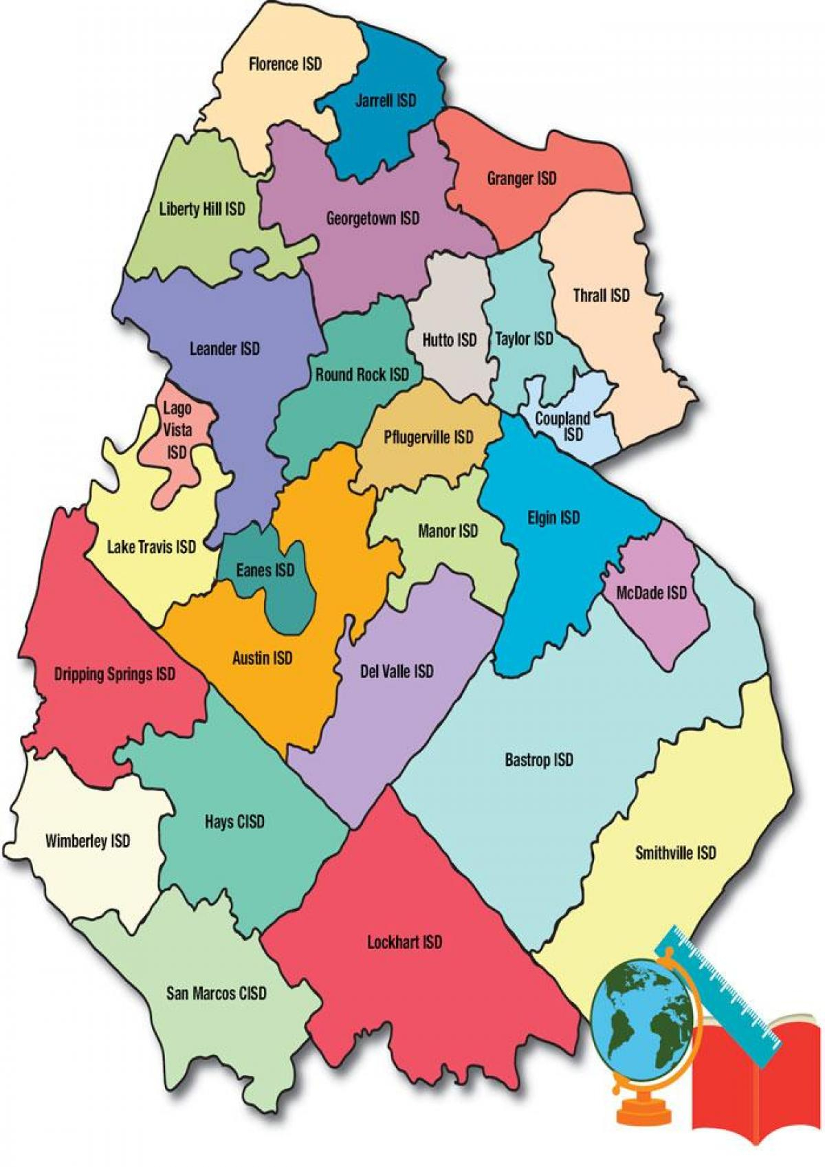 Austin School Districts Map - School District Map Austin (Texas - Usa) - Texas School District Map