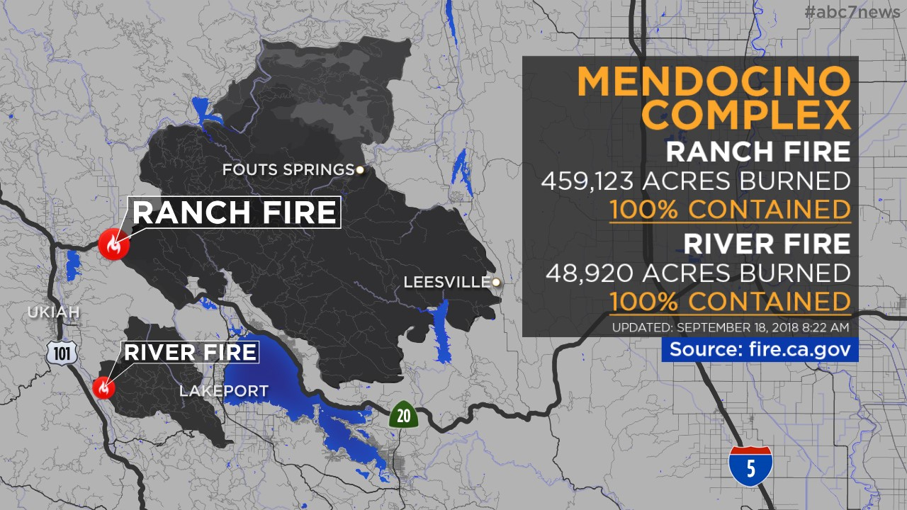 Maps: Wildfires Burning Across California | Abc7News - Interactive Map Of California Fires