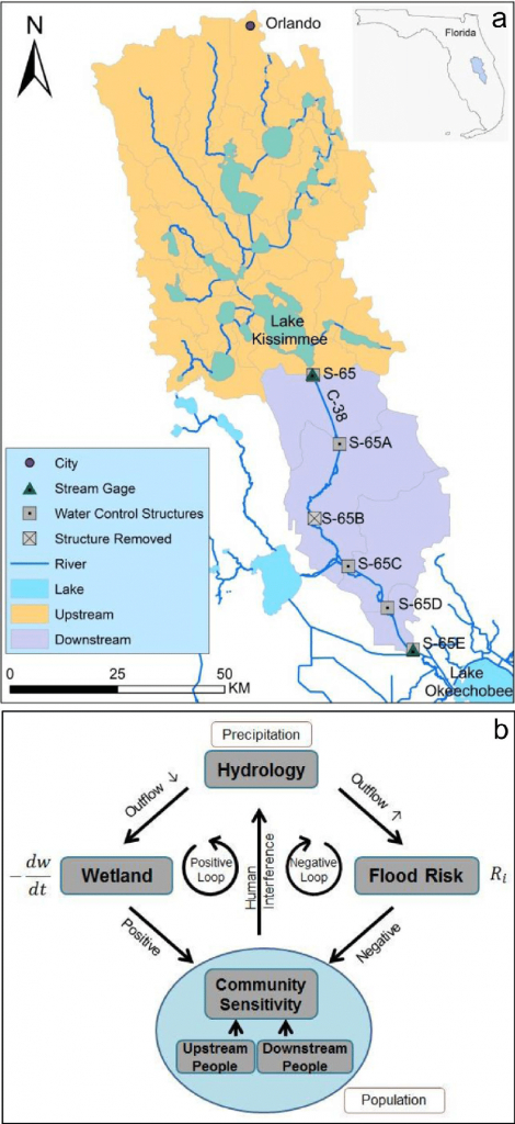 A) The Map Of The Kissimmee River Basin In Florida And (B) Kissimmee - Flood Zone Map Osceola County Florida