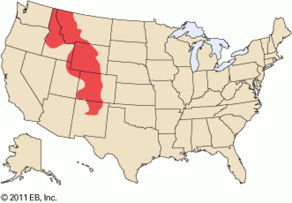 Northern Rocky Mountain States Road Map For Us Map Rocky Mountain 