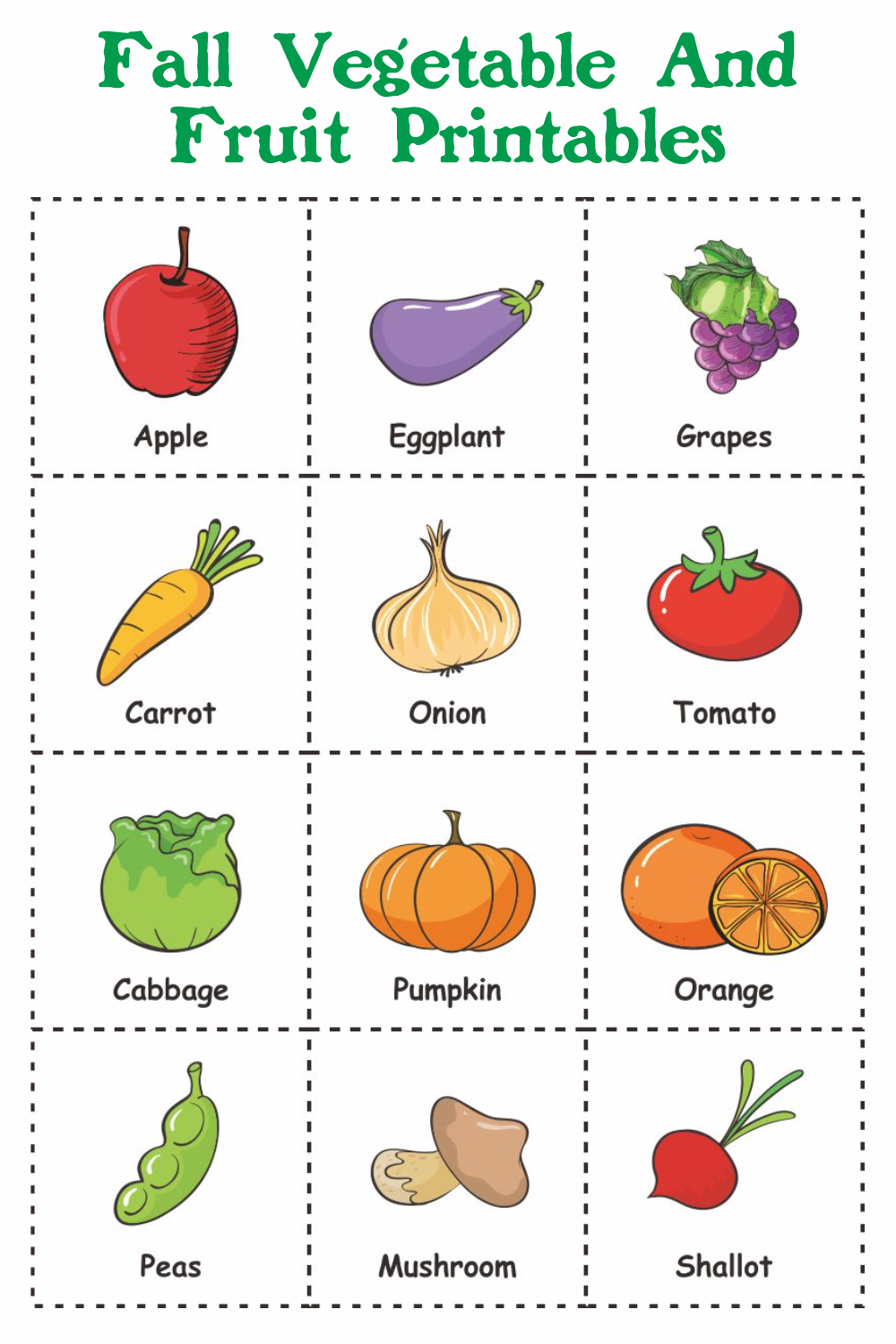 Printable Pictures Of Fruits And Vegetables