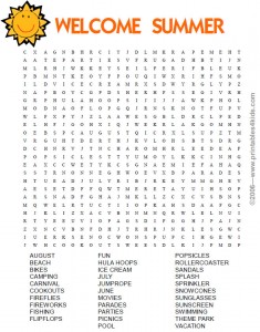 Summer Wordsearch