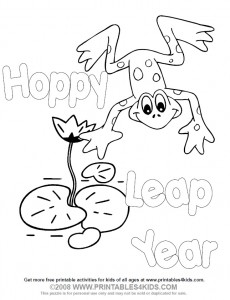 Printable Leap Year Coloring Page