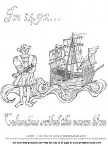 Free printable columbus day coloring sheet