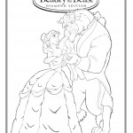 Beauty and the Beast Dancing Coloring Page