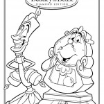 Beauty and the Beast Lumiere and Cogsworth Coloring Sheet