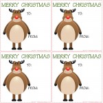 Printable Christmas Reindeer Gift Tags