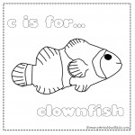 C is for Clownfish coloring page