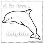 D is for Dolphin coloring page