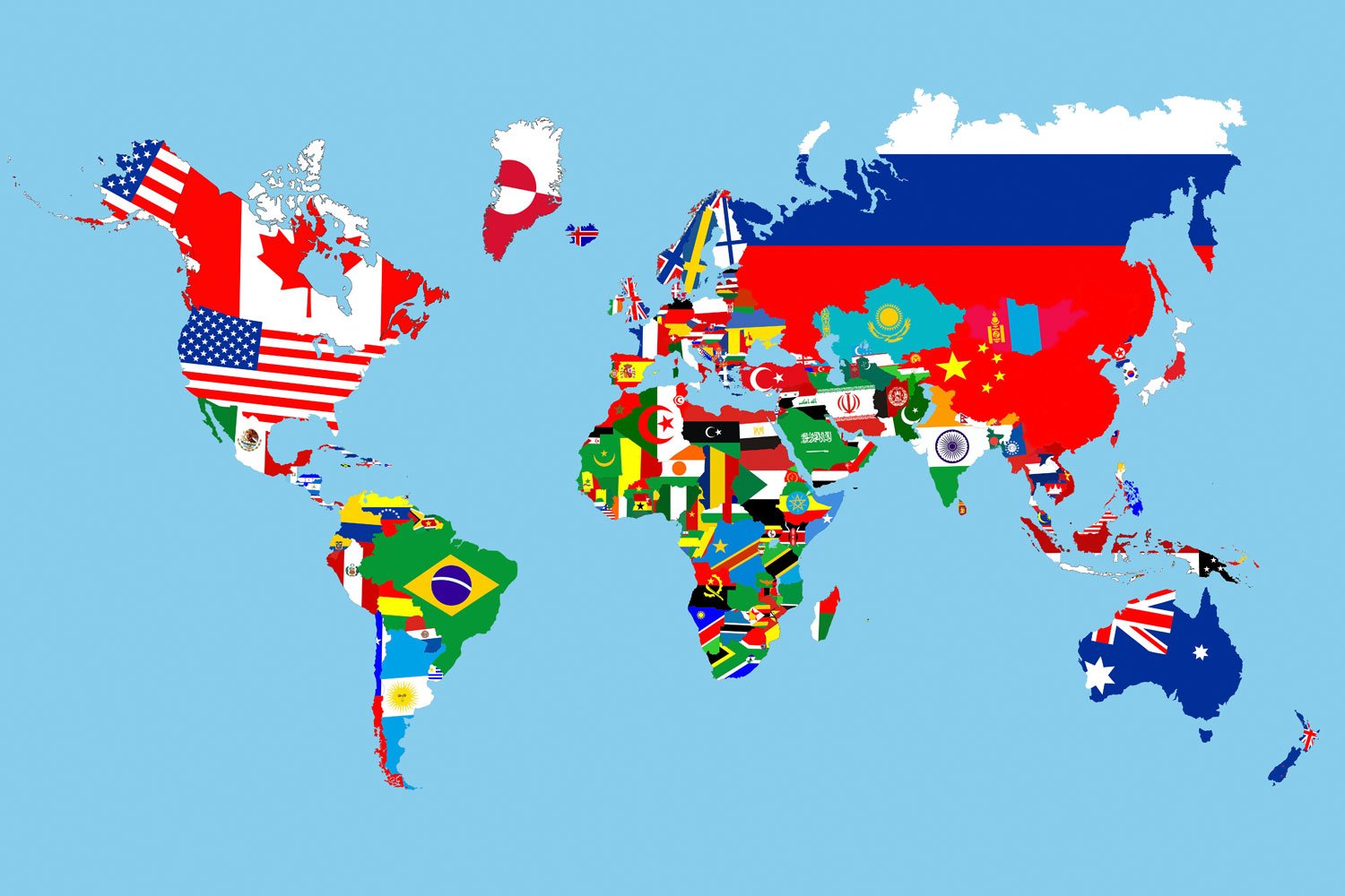 Flag Map Of The World Large World Map - vrogue.co