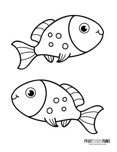 Cute funny fish coloring page drawing from PrintColorFun com (01)