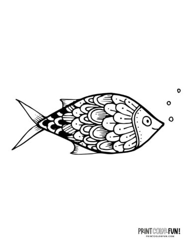 Cute funny fish coloring page drawing from PrintColorFun com (35)