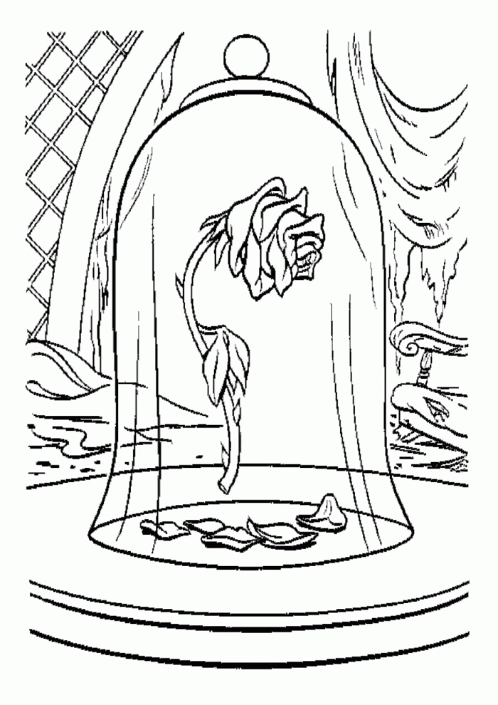 Gambar Beauty Beast Rose Coloring Page Printable Pages di Rebanas - Rebanas