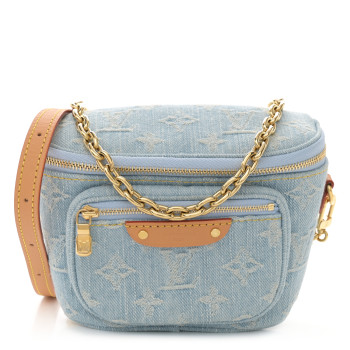 LOUIS VUITTON Monogram Denim Mini Bumbag Sky Blue