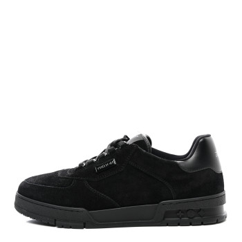 LOUIS VUITTON Suede Mens LV Trainer Sneakers 9 Black