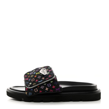 LOUIS VUITTON LV X TM Monogram Multicolor Pool Pillow Flat Comfort Mule 40 Black