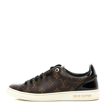 LOUIS VUITTON Patent Monogram Frontrow Sneakers 38.5