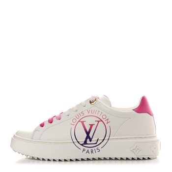 LOUIS VUITTON Monogram Time Out Sneakers 38 White Pink