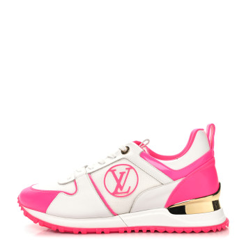 LOUIS VUITTON Calfskin Mesh Run Away Sneakers 37.5 Rose