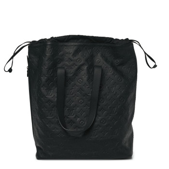 LOUIS VUITTON Calfskin Monogram Shadow Helmet Bag Black