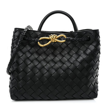 BOTTEGA VENETA Nappa Intrecciato Small Andiamo Shoulder Bag Black