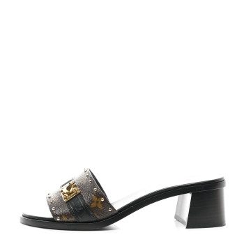 LOUIS VUITTON Monogram Lock It Mules 38