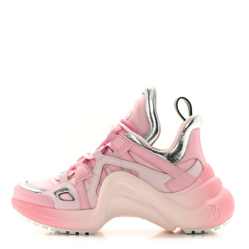 LOUIS VUITTON Calfskin Technical Nylon LV Archlight Sneaker 36 Pink