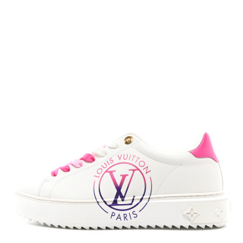 LOUIS VUITTON Monogram Time Out Sneakers 40 White Pink