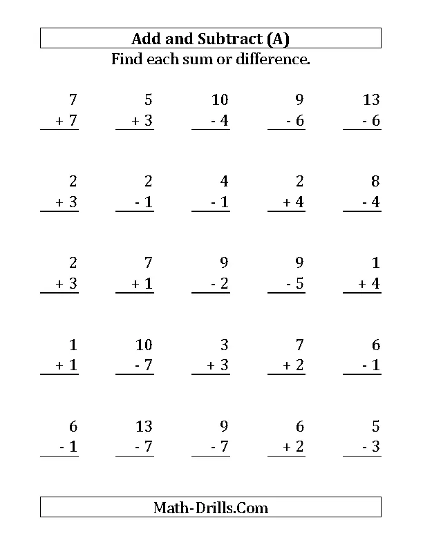 Two Digit Addition And Subtraction Worksheet Template With Answers ...