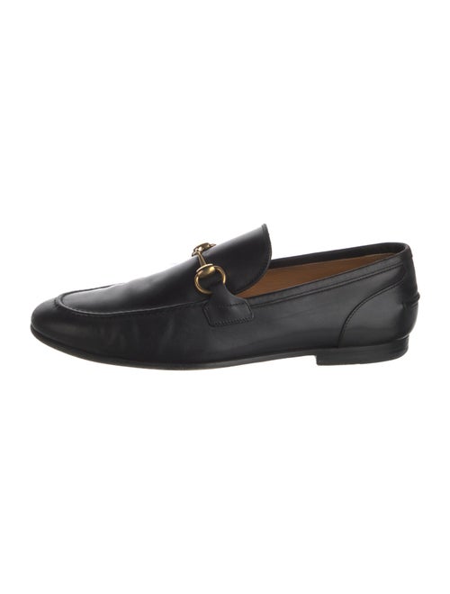 Gucci Leather Dress Loafers Black Horsebit Accent 