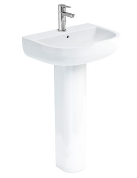 Britton Compact 550mm Wash Basin With Tall Pedestal