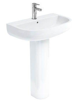 Britton Compact 650mm Wash Basin With Round Full Pedestal