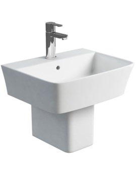 Britton Fine S40 Wash Basin 50cm And Square Fronted Semi Pedestal